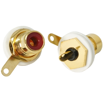 Gold plated front panel mount RCA sockets