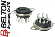  VTB9-ST-1: Belton B9A 9-pin valve base, tin plated solder lugs, mount from below