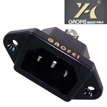 Gaofei Rhodium plated, Chassis mount IEC inlet socket - DISCONTINUED