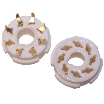 SK8CP1-G: pcb mount octal, valve base, gold plated
