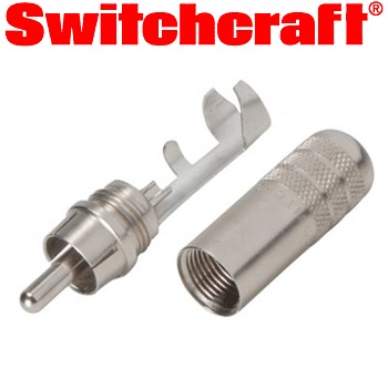 Switchcraft silver RCA phono plug (straight)