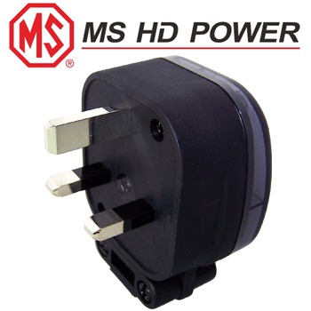 MS328Rh: MS HD Power 13A UK mains plug, Rhodium plated