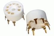 SK9CP18-G: ceramic PCB mount B9A valve base, gold plated