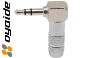 Oyaide P-3.5 SRL Silver/Rhodium plated Right-angled 3.5mm jack plugv