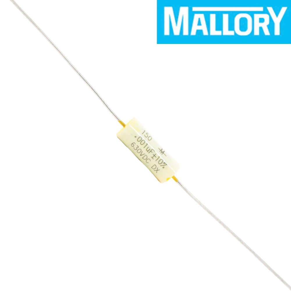 150M-010: 0.001uF 630Vdc Mallory M150 Polyester Capacitor