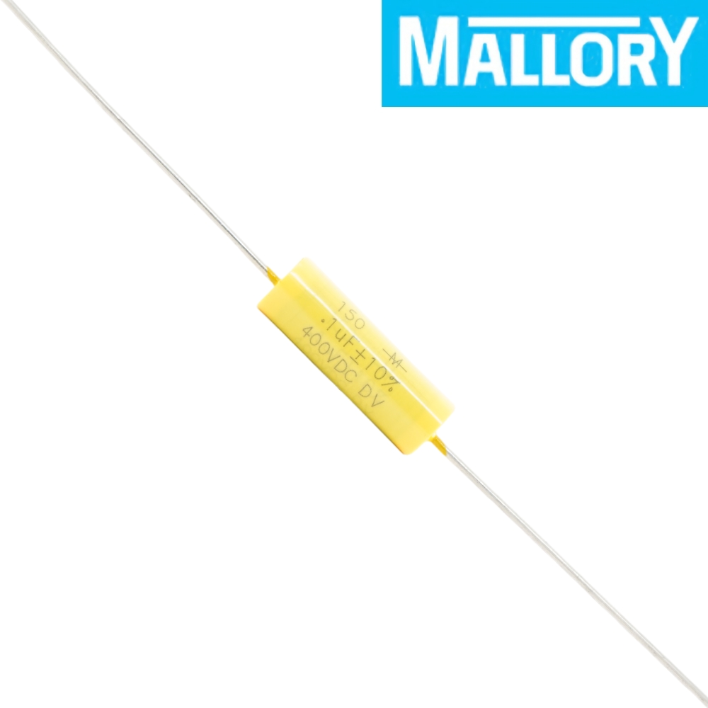 150M-245: 0.1uF 400Vdc Mallory M150 Polyester Capacitor