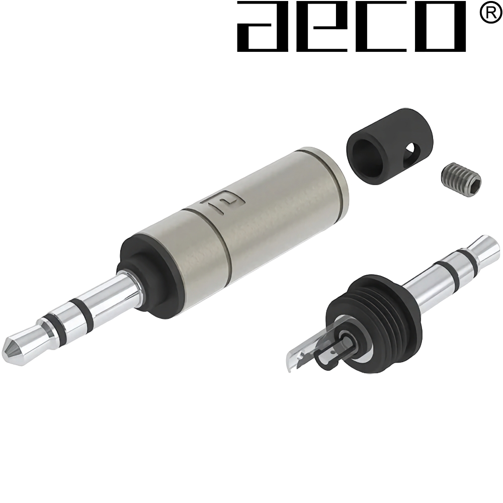 AECO AT3-1351S 3.5mm Stereo Jack, Tellurium Copper Silver-plated