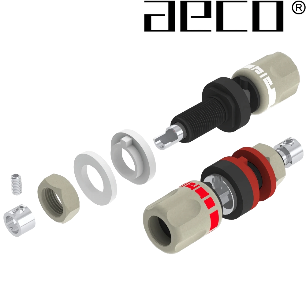 AECO ABI-0611S Speaker Binding posts, Tellurium Copper Silver-plated