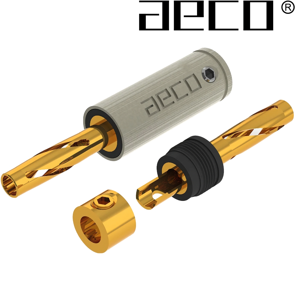 AECO ABP-1111 Banana Plugs, Tellurium Copper Gold-plated