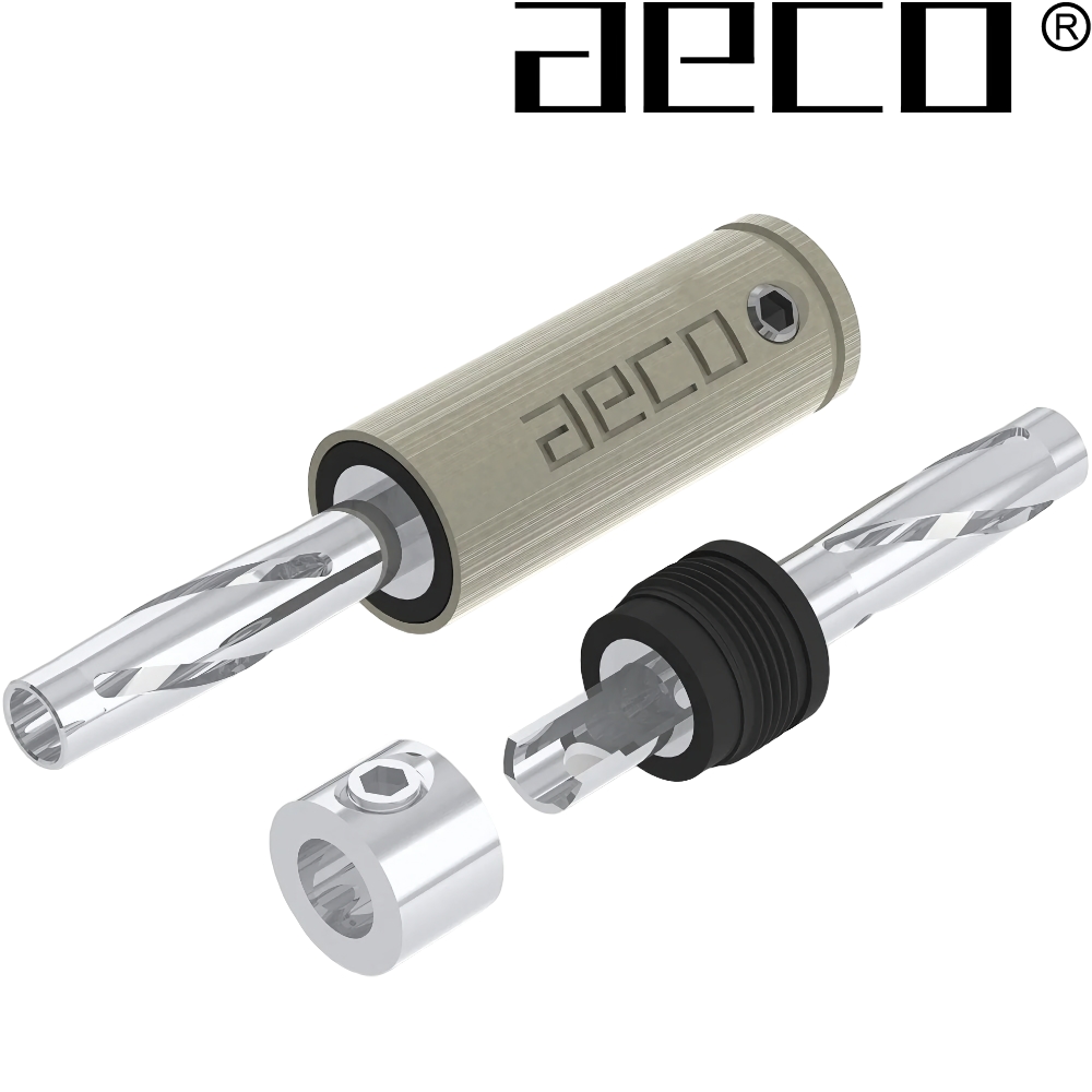 AECO ABP-1111S Banana Plugs, Tellurium Copper Silver-plated