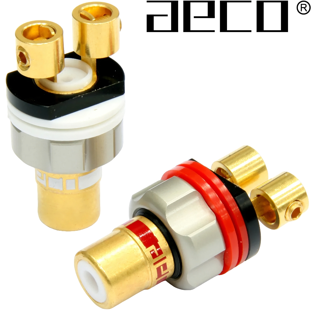 ARJ-4045G: AECO RCA Sockets, Tellurium Copper Gold-plated (pair)