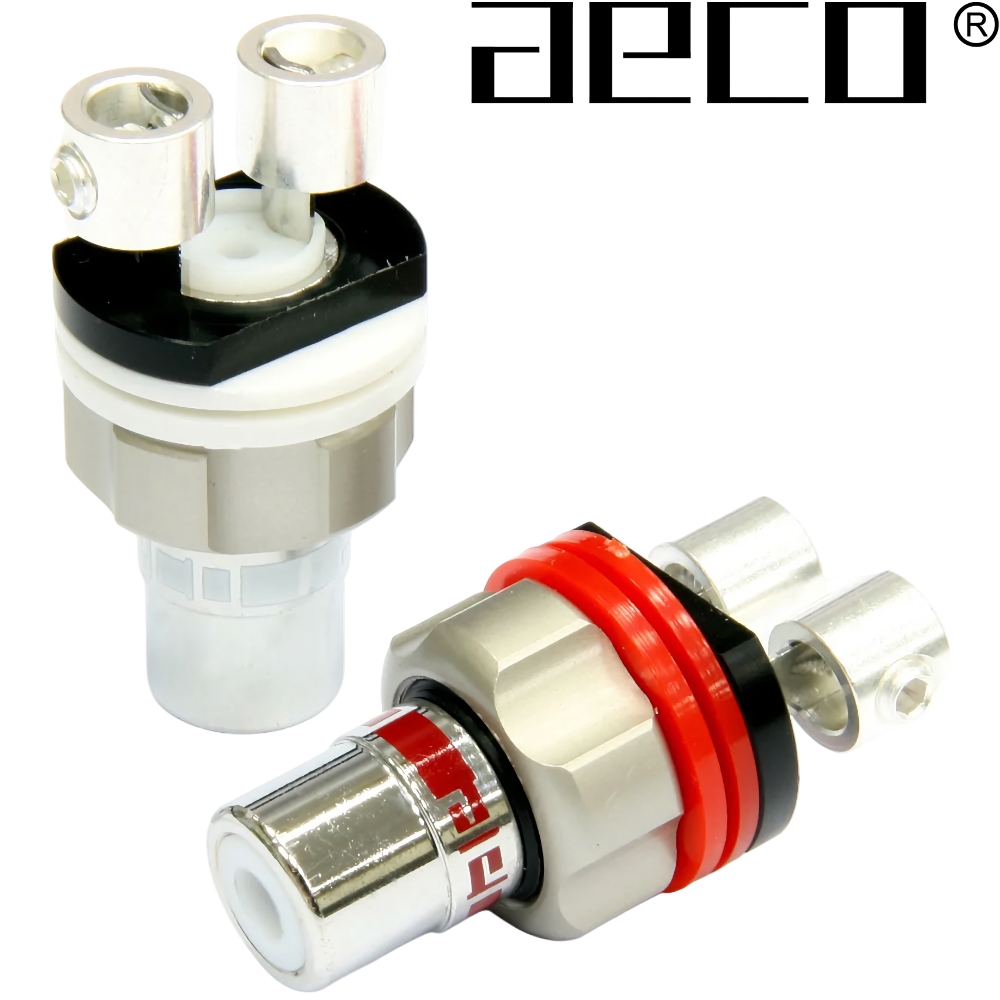 ARJ-4045R: AECO RCA Sockets, Tellurium Copper Rhodium-plated (pair)