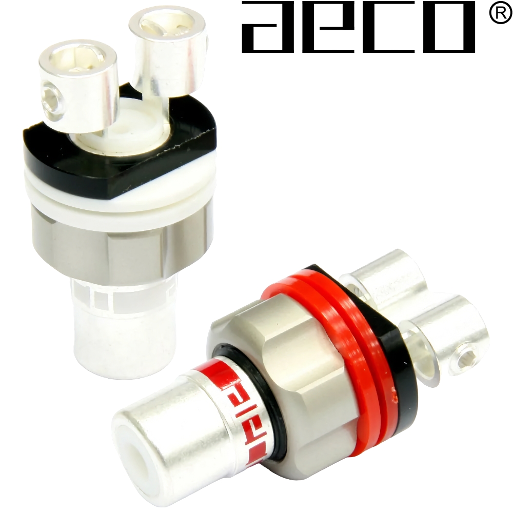 ARJ-4045S: AECO RCA Sockets, Tellurium Copper Silver-plated (pair)