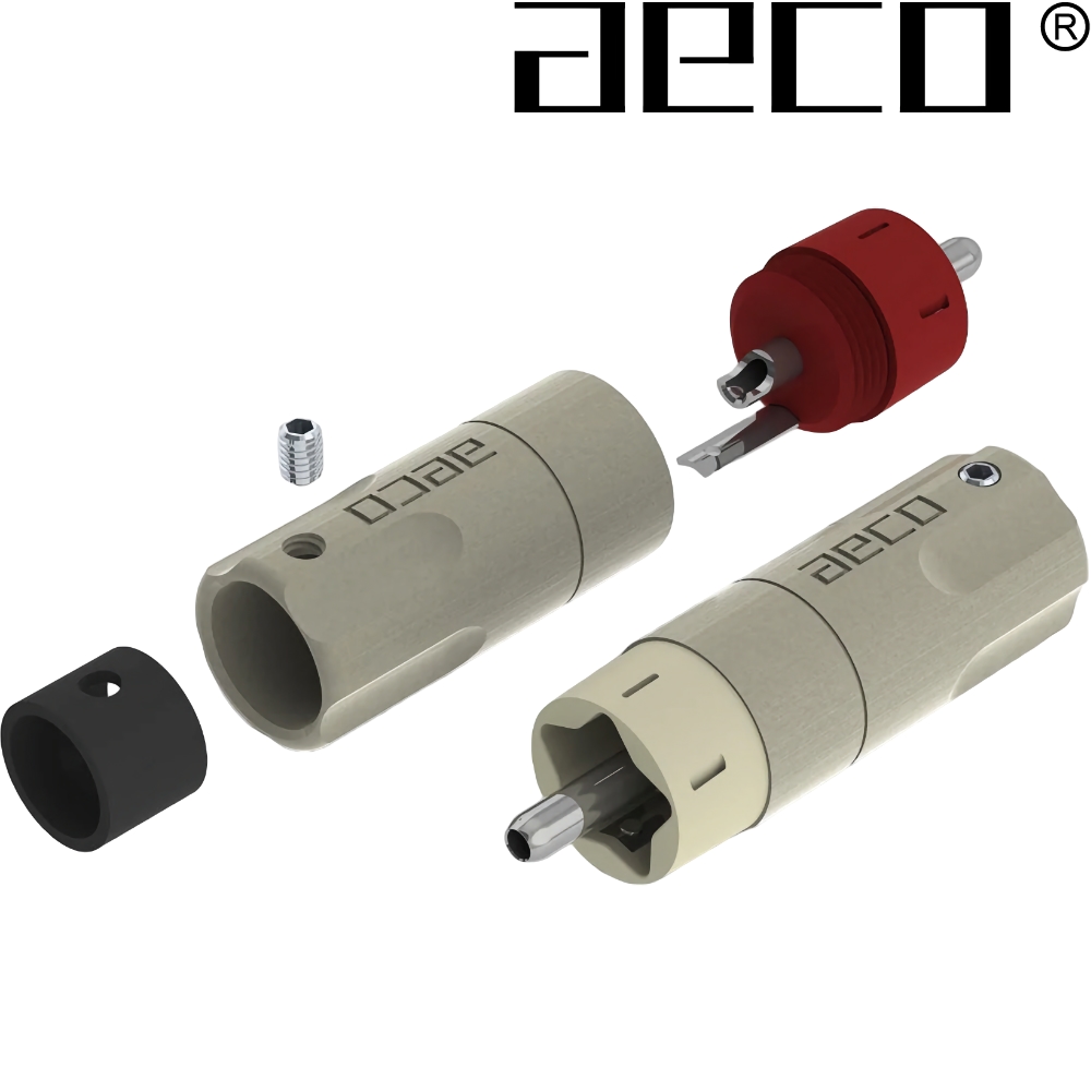 AECO ARP-4045R RCA Plugs, Tellurium Copper Rhodium-plated