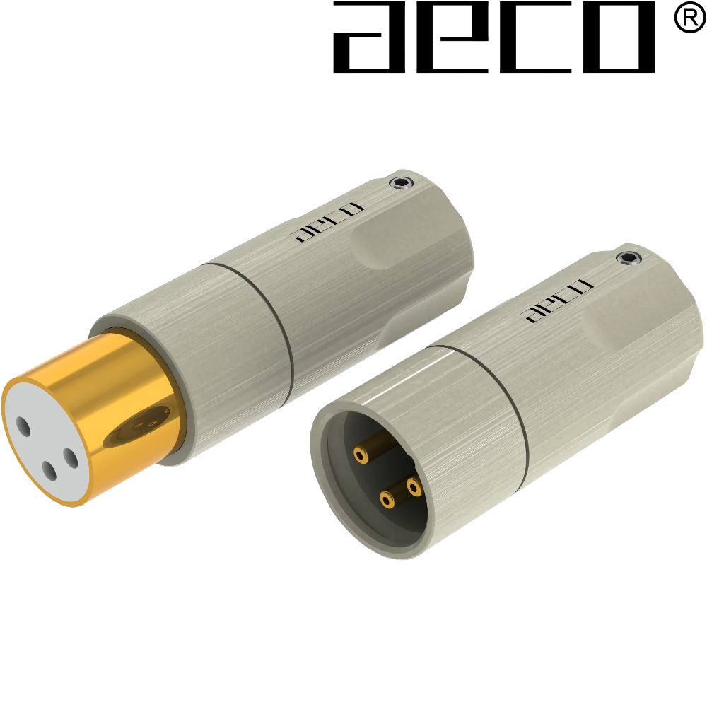 AECO AMI-1060G XLR plugs, Tellurium Copper Gold Plated