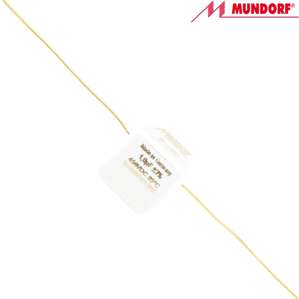 MESGO-1,0T3.450: 1uF 450Vdc Mundorf MCap EVO Silver Gold Oil Capacitor