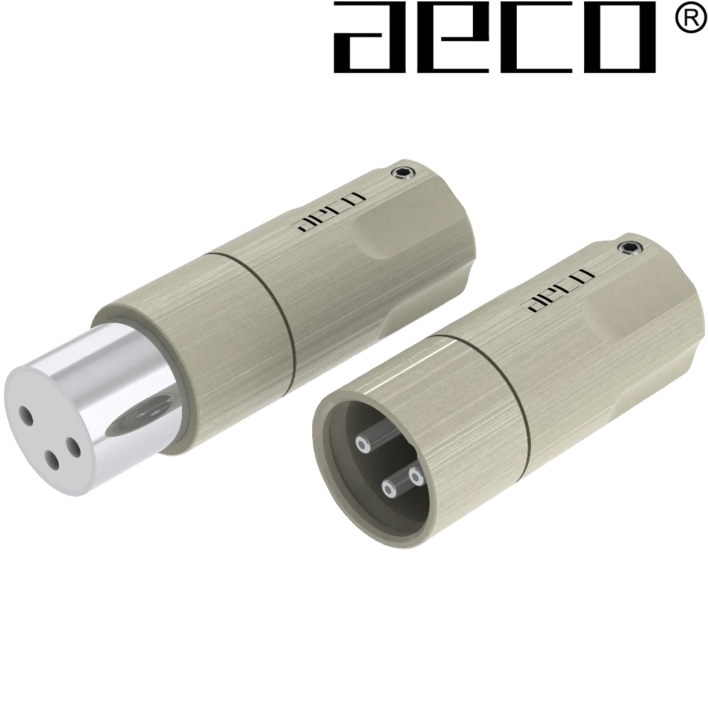 AECO AMI-1060S XLR plugs, Tellurium Copper Silver-plated