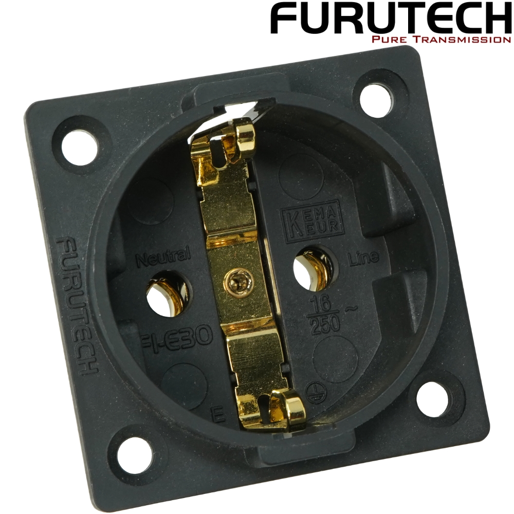 FI-E30(G): Furutech FI-E30 Gold-plated High Performance Schuko Wall Socket