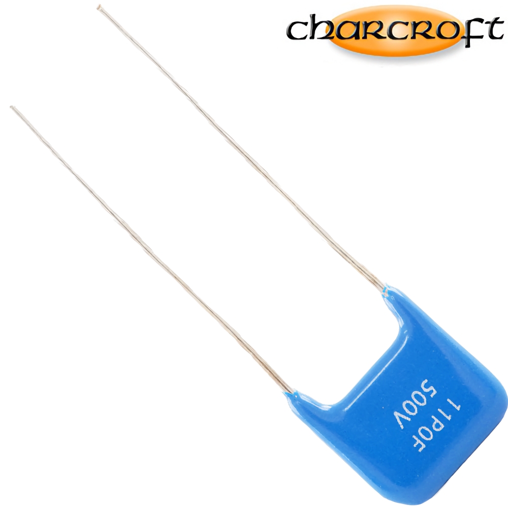 CA1D 11PF: 11pF 500Vdc Charcroft Audio Silver Mica Capacitor