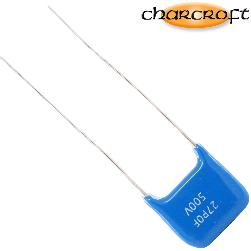 CA1D 27PF: 27pF 500Vdc Charcroft Audio Silver Mica Capacitor