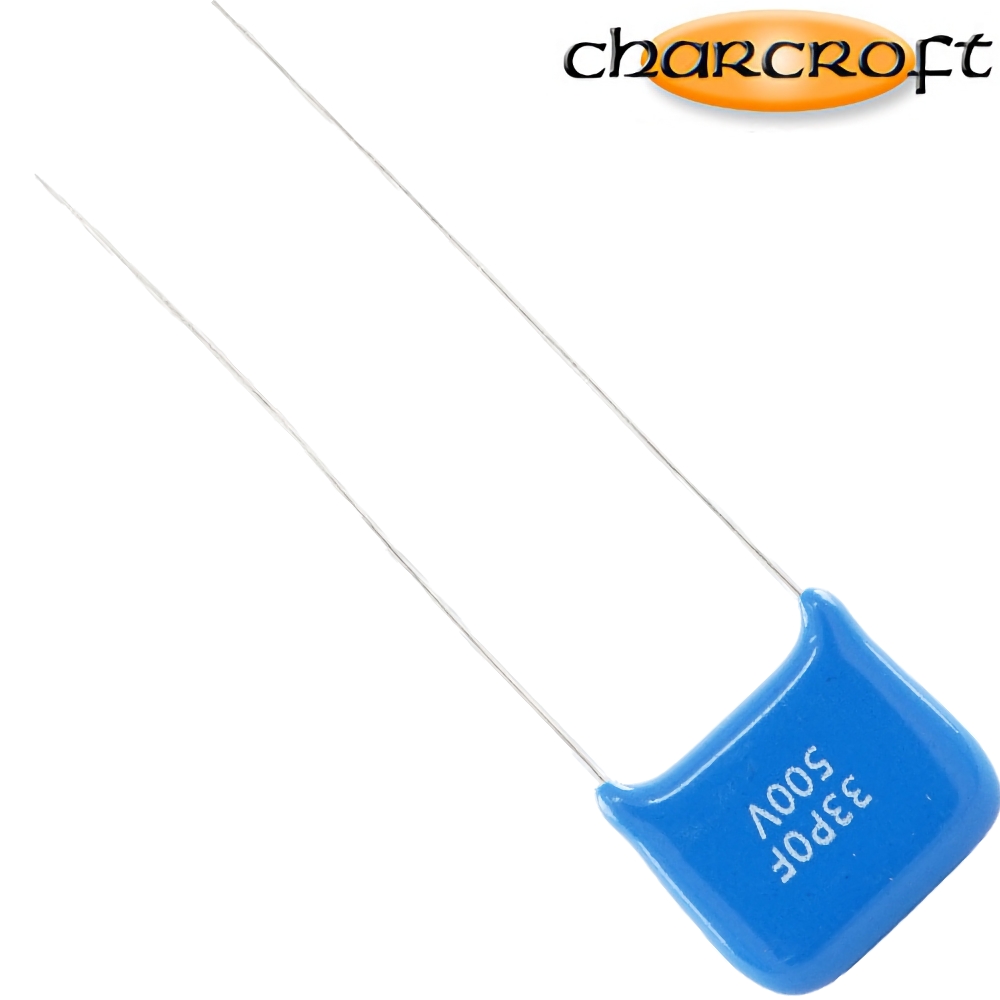 CA1D 33PF: 33pF 500Vdc Charcroft Audio Silver Mica Capacitor