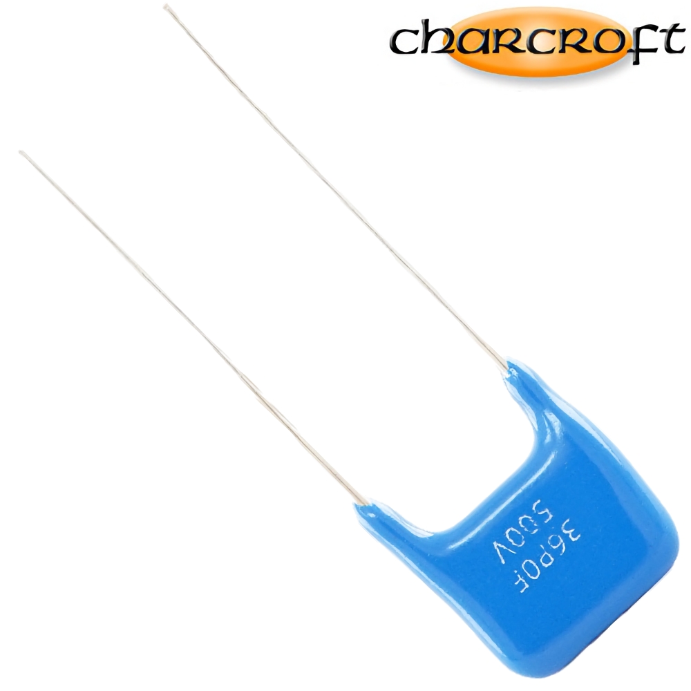 CA1D 36PF: 36pF 500Vdc Charcroft Audio Silver Mica Capacitor