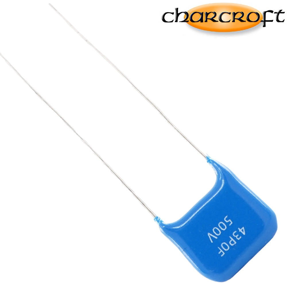 CA1D 43PF: 43pF 500Vdc Charcroft Audio Silver Mica Capacitor