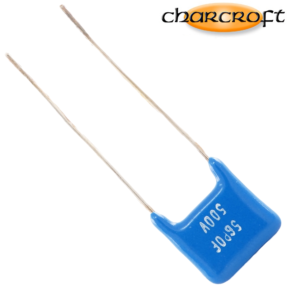 CA1D 56PF: 56pF 500Vdc Charcroft Audio Silver Mica Capacitor