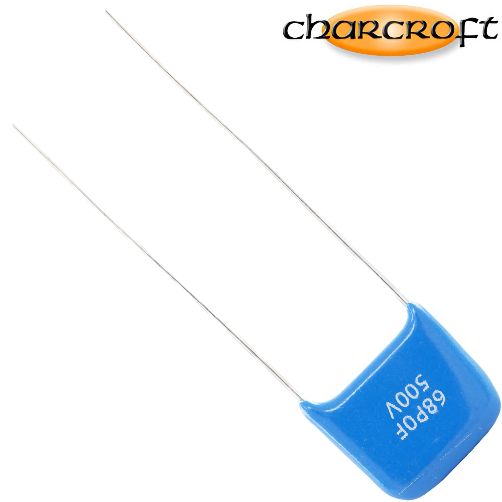 CA1D 68PF: 68pF 500Vdc Charcroft Audio Silver Mica Capacitor