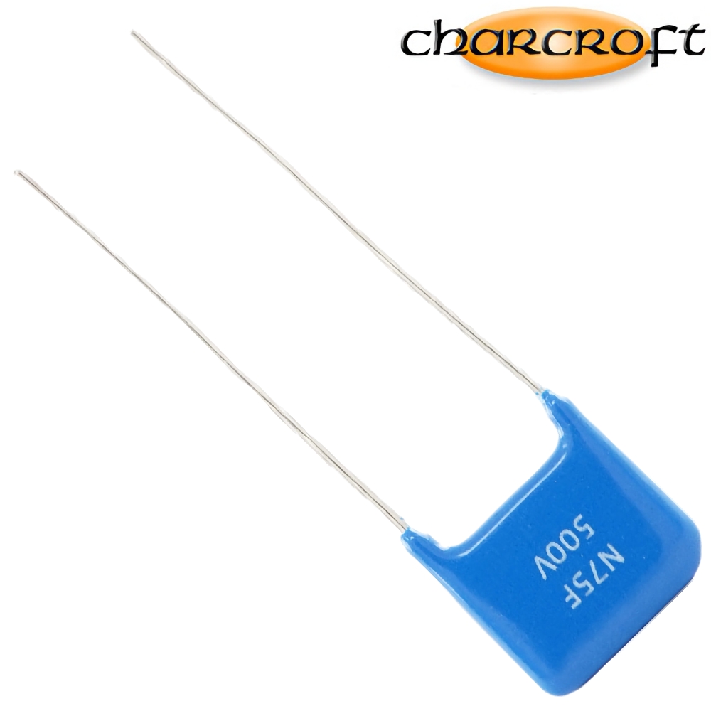 CA1D 750PF: 750pF 500Vdc Charcroft Audio Silver Mica Capacitor