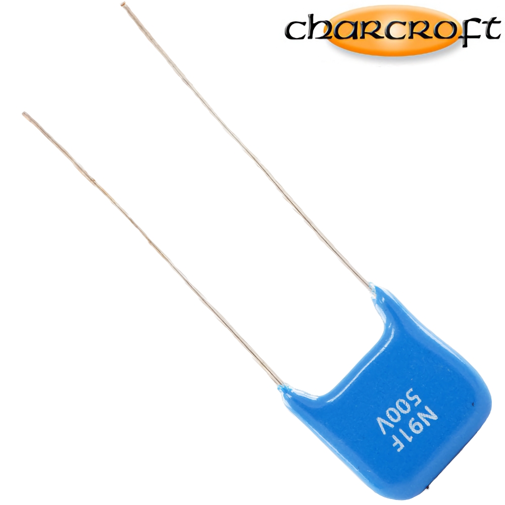 CA1D 910PF: 910pF 500Vdc Charcroft Audio Silver Mica Capacitor