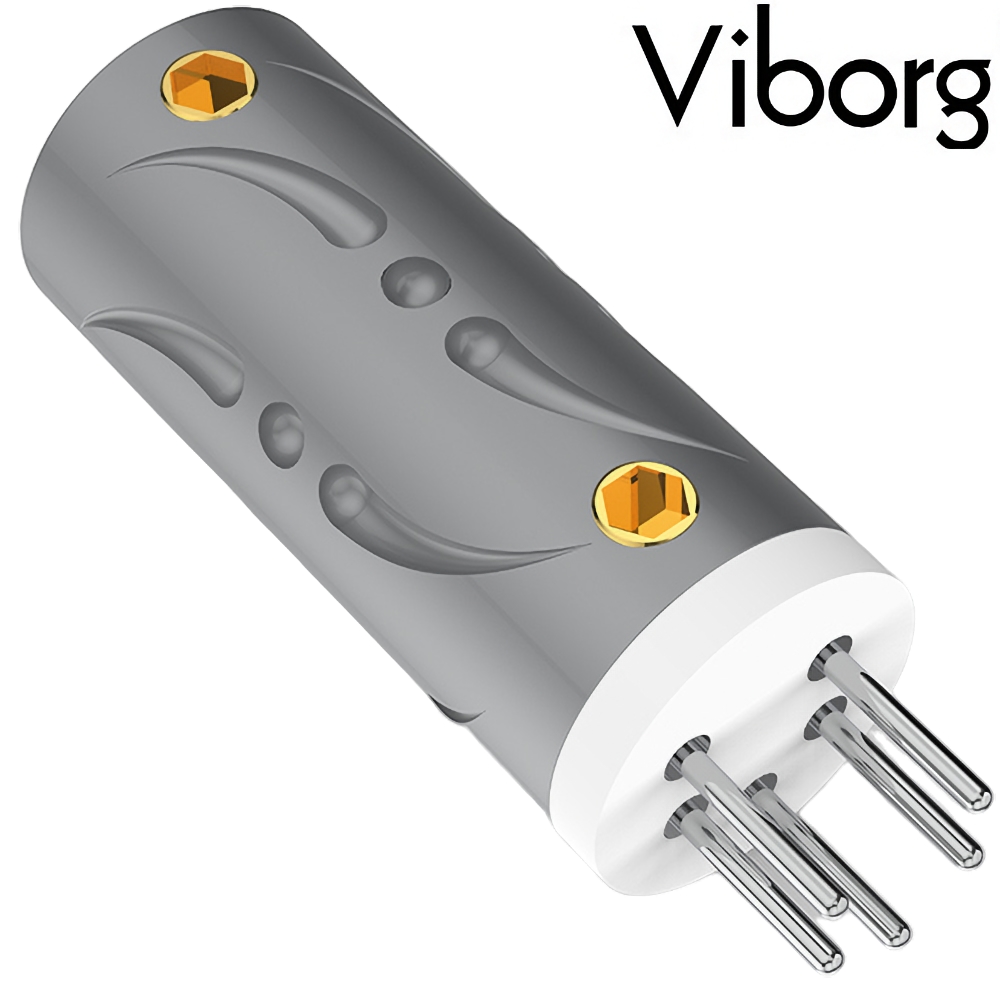 LP108R: Viborg 5 Pin Male Din Connector, Rhodium-plated