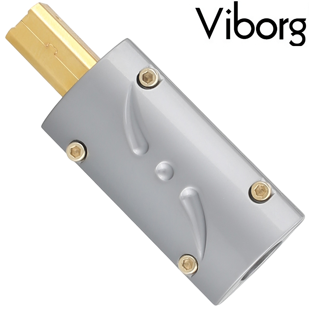 UB201: Viborg Male USB-B Connector, Gold 24K Plated