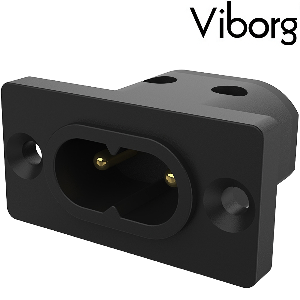 VI08G: Viborg Figure 8, C7, IEC Inlet Socket Pure Copper, Gold-plated