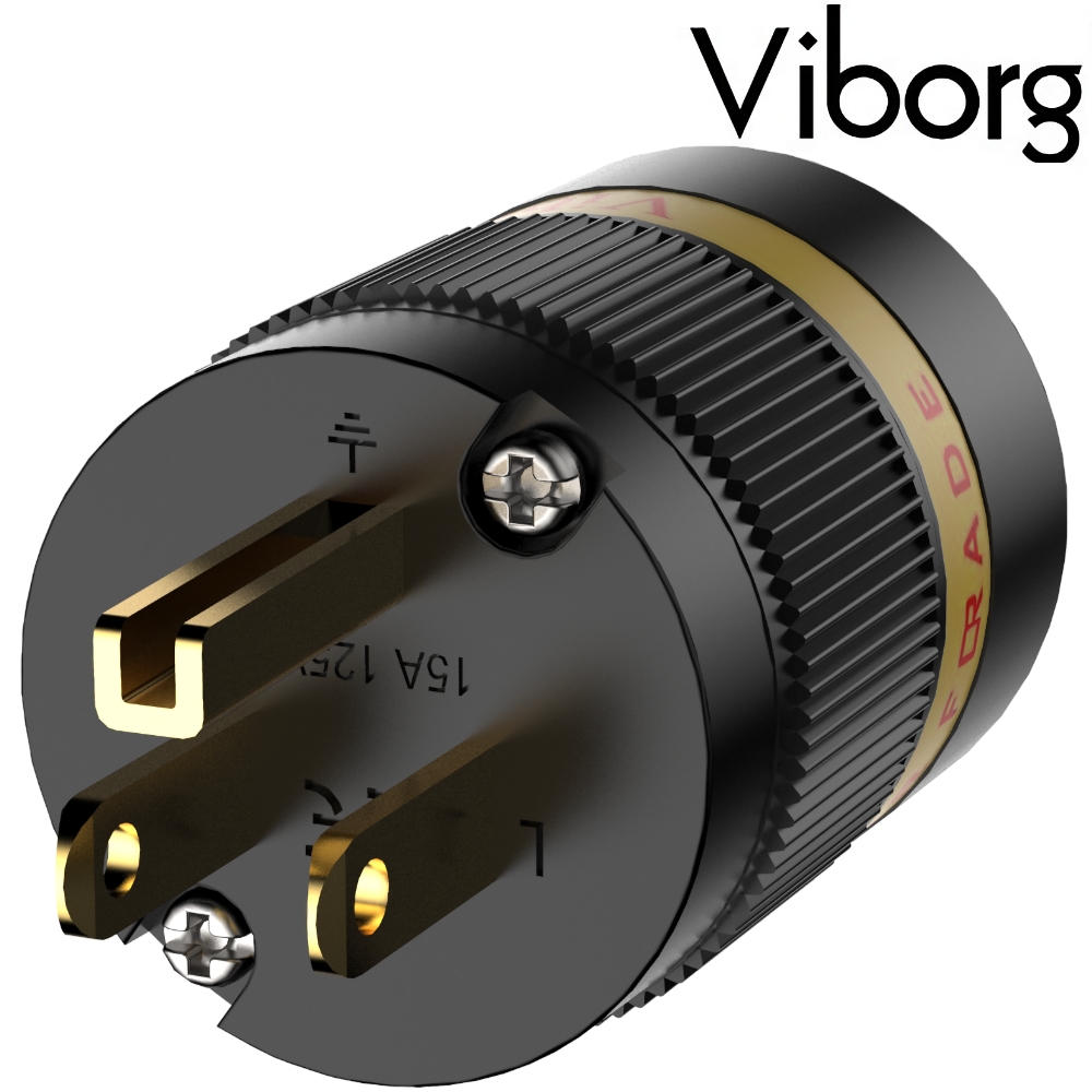 VM501G: Viborg US AC Connector Pure Copper, Gold-plated