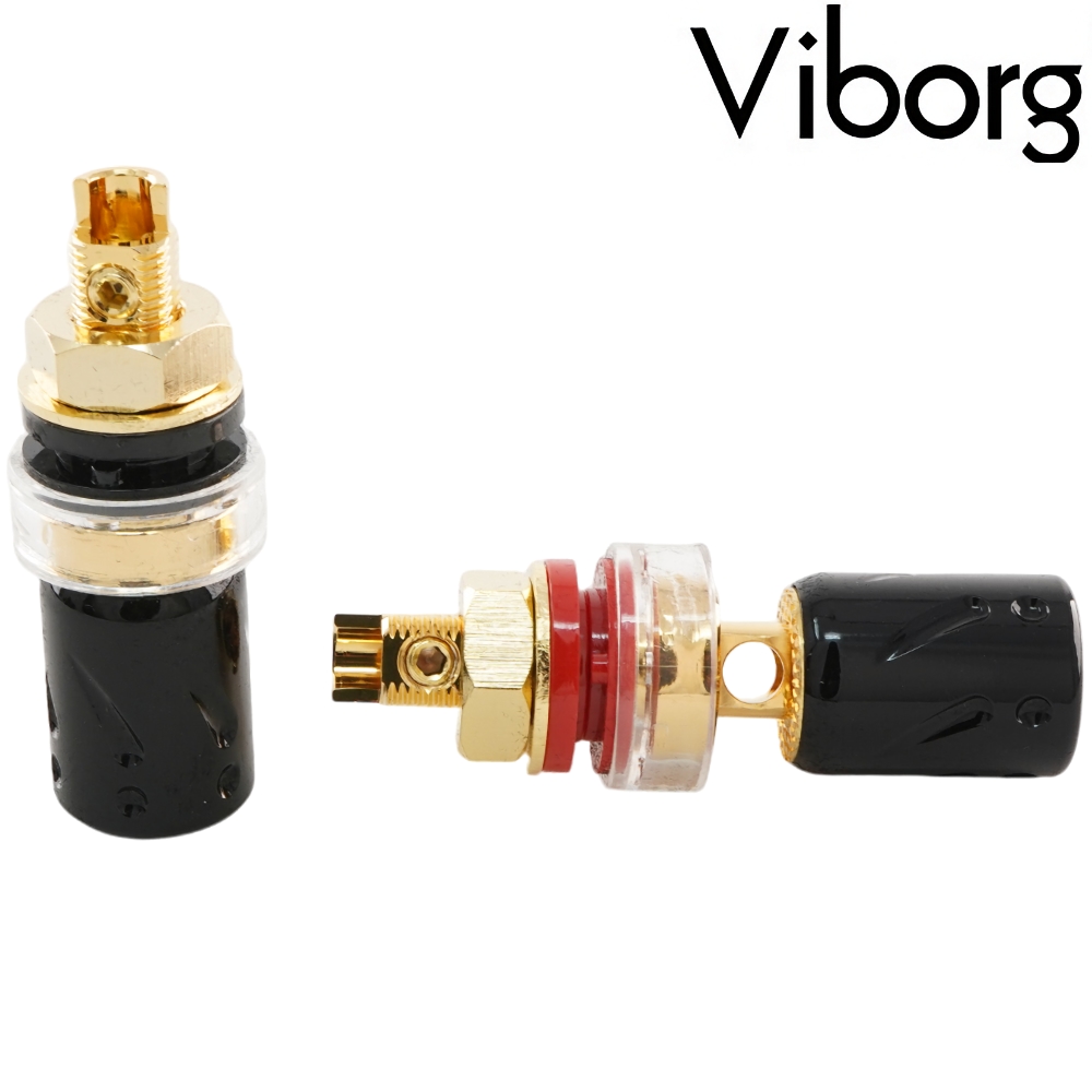 BP603G: Viborg Binding post Pure Copper, Gold-plated, 45mm (2 pairs)