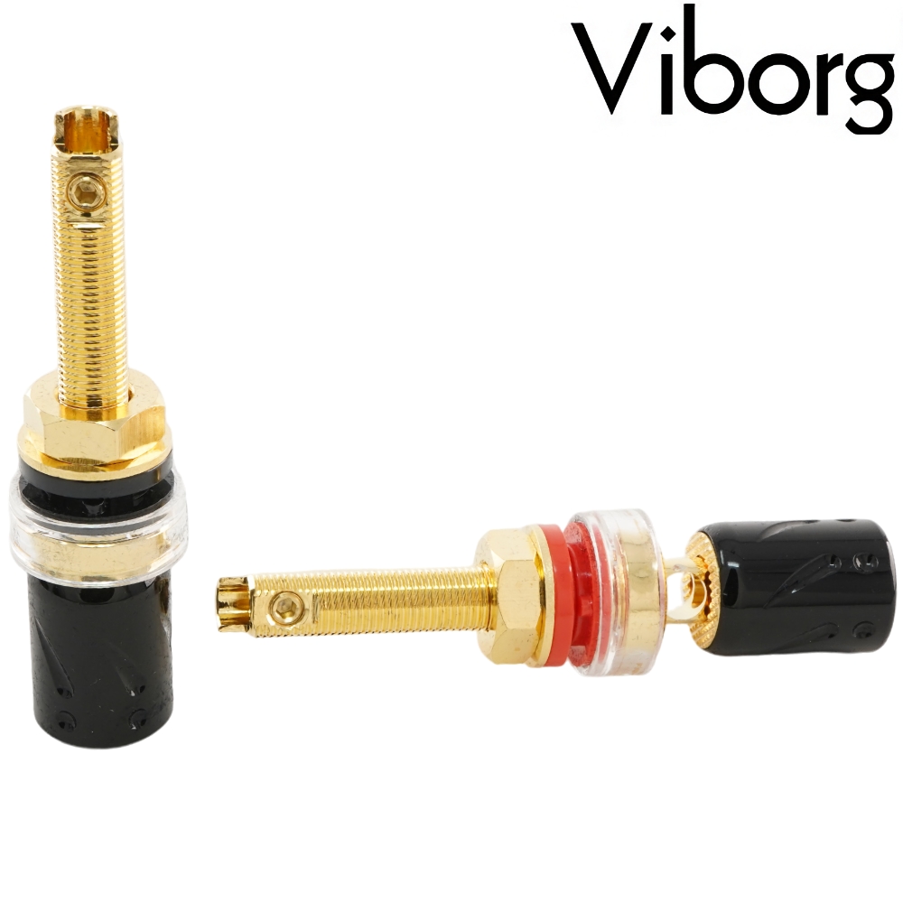 BP613G: Viborg Binding post Pure Copper, Gold-plated, 65mm (2 pairs)