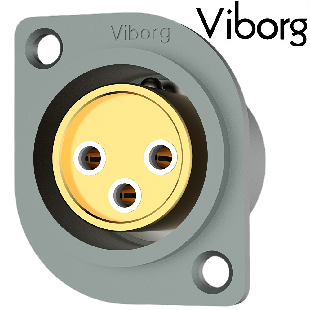 CF201G: Viborg Female XLR Socket Gold-plated