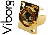 Viborg CF203G Female XLR Socket Gold-plated (Square)