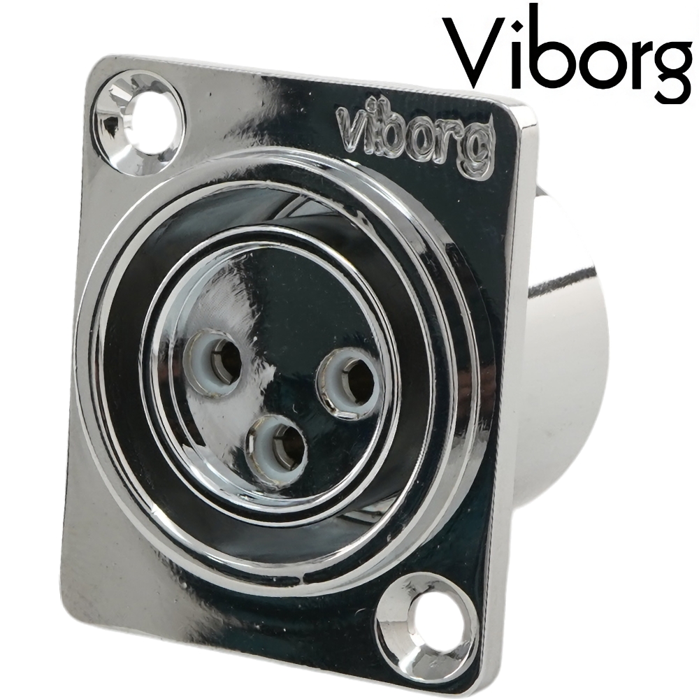 Viborg CF203R Female XLR Socket Rhodium-plated (Square)