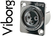 Viborg CF203R Female XLR Socket Rhodium-plated (Square)