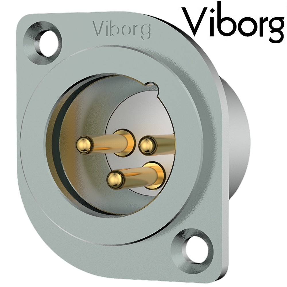 CM201G: Viborg Male XLR Socket Gold-plated