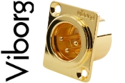 Viborg CM203G Male XLR Socket Gold-plated (Square)