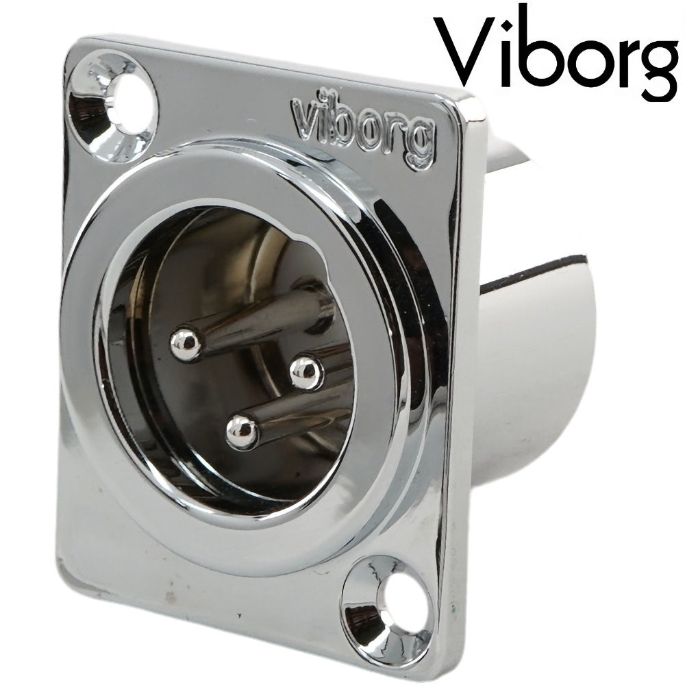 Viborg CM203R Male XLR Socket Rhodium-plated (Square)