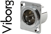 Viborg CM203R Male XLR Socket Rhodium-plated (Square)