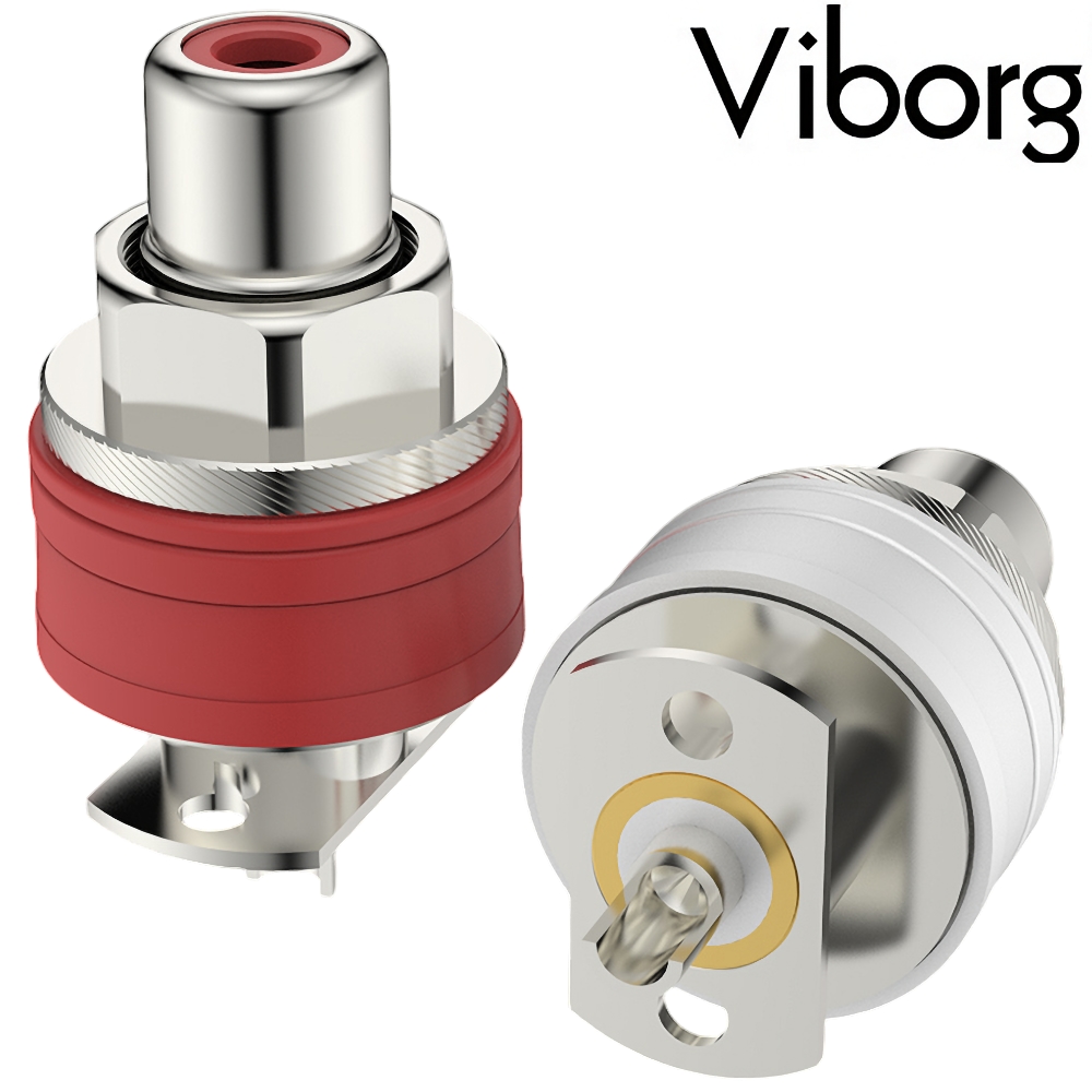 RC101R: Viborg RCA Socket Pure Copper, Rhodium-plated (2 pairs)