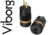 Viborg VE501G SCHUKO AC Connector Pure Copper, Gold-plated