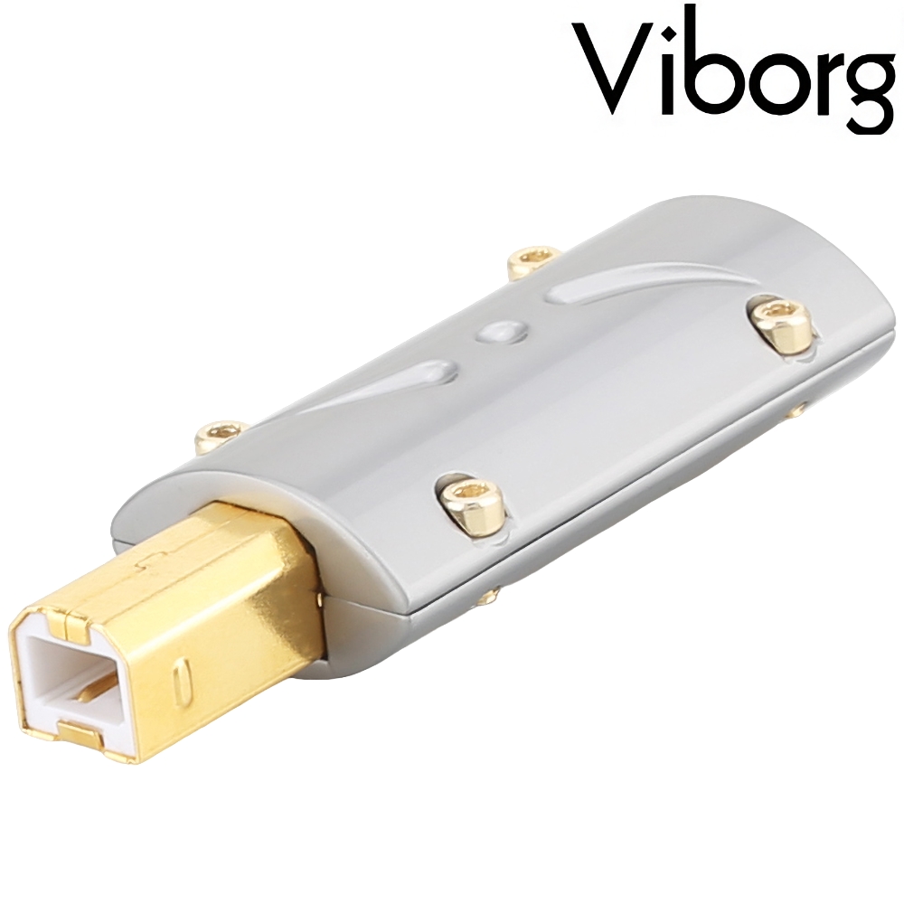 Viborg UB201 Male USB-B Connector, Gold 24K Plated