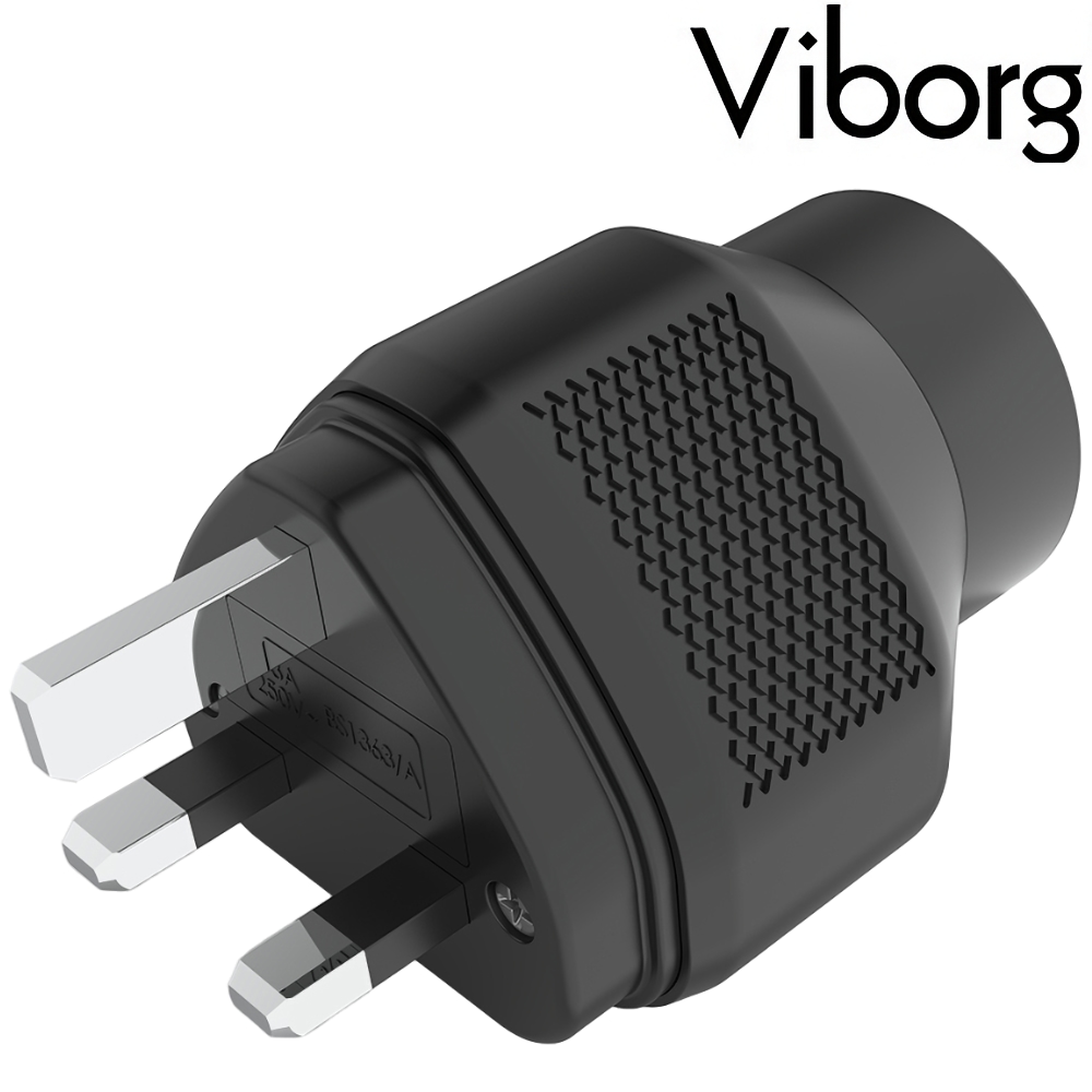 Viborg UK01R UK Mains Connector Pure Copper, Rhodium-plated