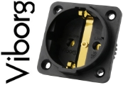 Viborg VE01G Schuko AC Socket Type F Pure Copper, Gold-plated